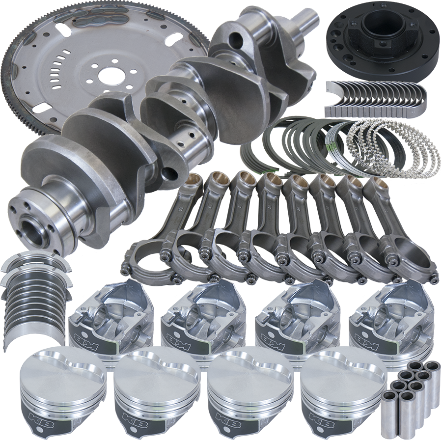 Eagle Ford 351W 4.000in Crank 6.200in I-Beam Rods 4.060in Pistons 164 Tooth FP Balanced Assembly - B1652506064 - front view