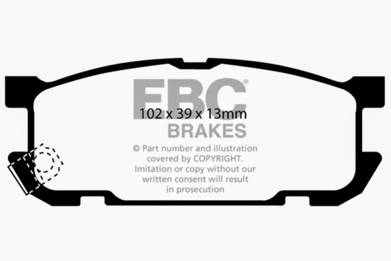 EBC 01-03 Mazda Miata MX5 1.8 (Sports Suspension) Yellowstuff Rear Brake Pads - DP41453R