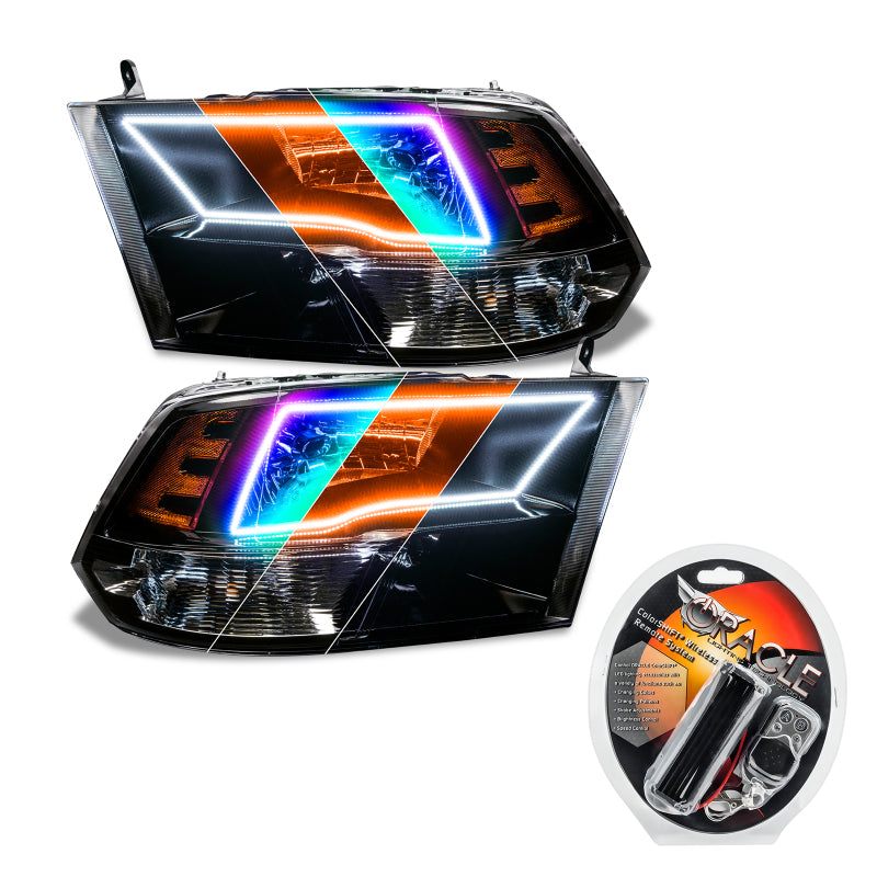 Oracle Lighting 09-18 RAM 1500 Sport Halo Headlights - Blk Housing w/RF Controller SEE WARRANTY - 8906-330