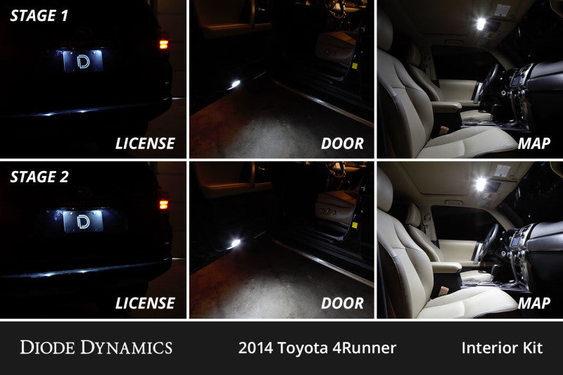 Diode Dynamics 10-24 Toyota 4Runner Interior LED Kit Cool White Stage 1 - DD0499 by Diode Dynamics - installed view