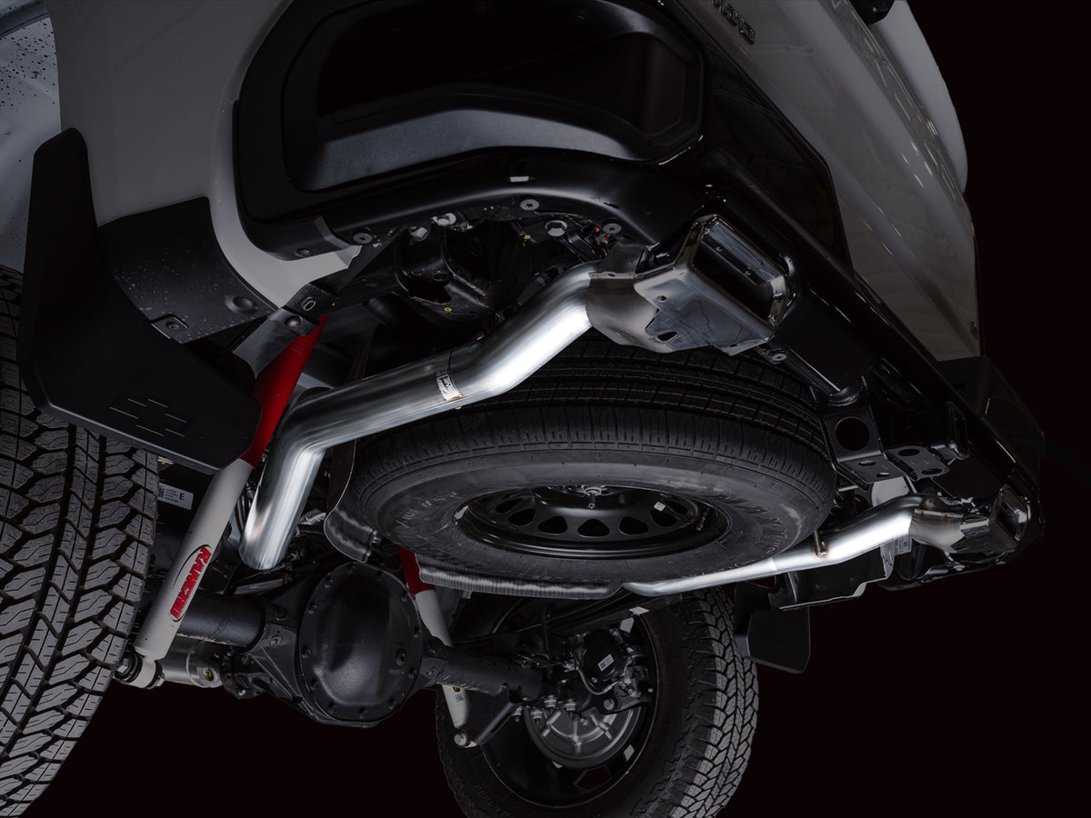 AWE 4th Gen GM 1500 5.3L 0FG Catback Split Rear Exit (w/ Bumper Cutouts) - OE Tips - 3015-31200