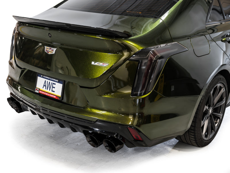 AWE Tuning 2021+ Cadillac CT4-V Blackwing SwitchPath Exhaust - Diamond Black Tips - 3025-43436
