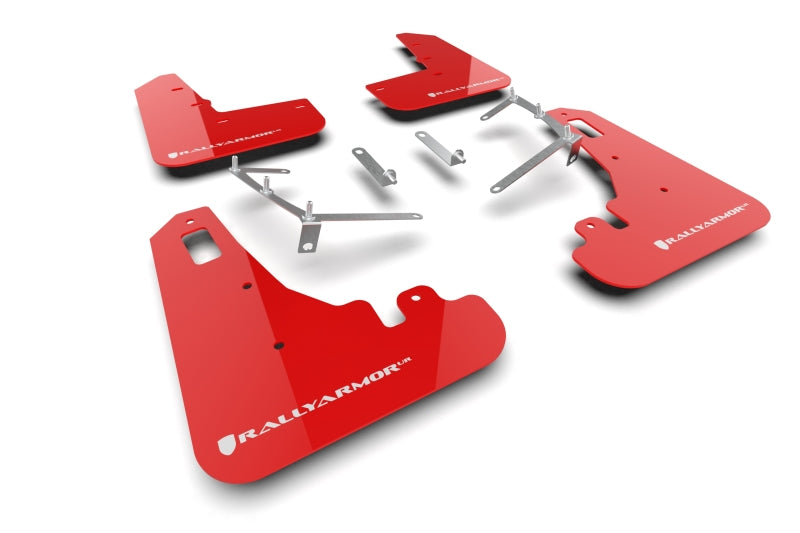 Rally Armor 22-24 Subaru BRZ / Toyota GR86 Red UR Mud Flap w/White Logo - MF99-UR-RD-WH