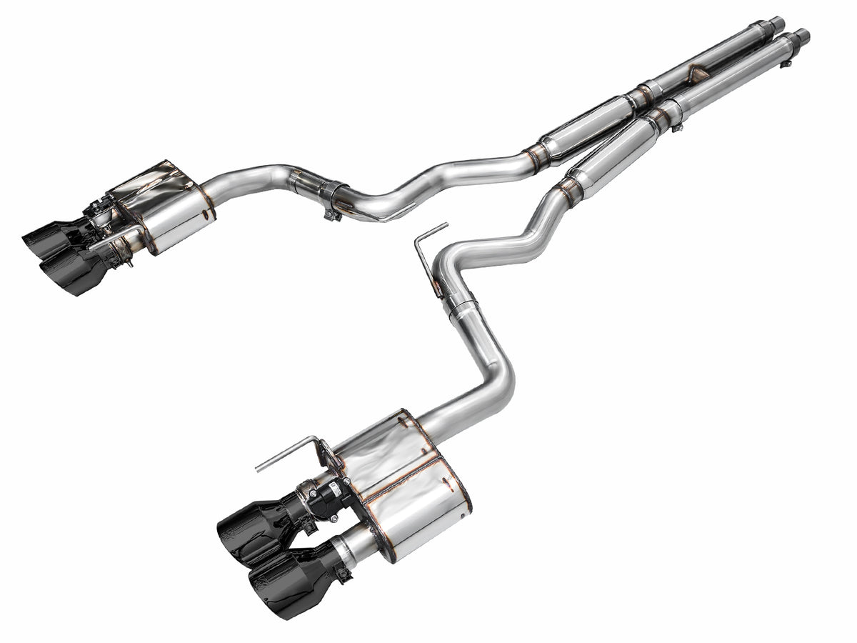 AWE 2024 Ford Mustang GT Fastback S650 RWD SwitchPath Catback Exhaust w/ Quad Diamond Black Tips - 3025-43650