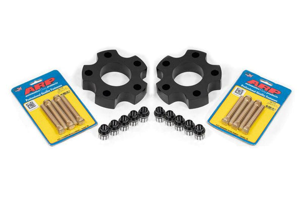 BMR 05-13 Chevrolet Corvette C6 Wheel Spacer Kit Front 1.25in Wide M12 Studs Shank Lugs - Black - WSK560 for 2005-2013 Chevro