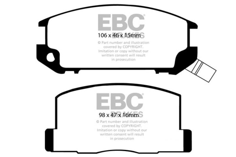 EBC 85-90 Toyota MR2 1.6 Ultimax2 Rear Brake Pads - UD309