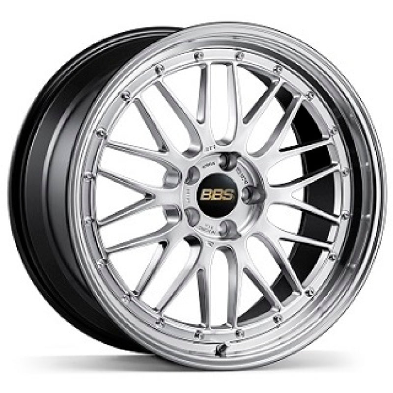 BBS LM 20x9 5x130 ET42 CB71.6 Diamond Silver Wheel w/ Diamond Cut Machined Lip - LM471DSPK-BKBD