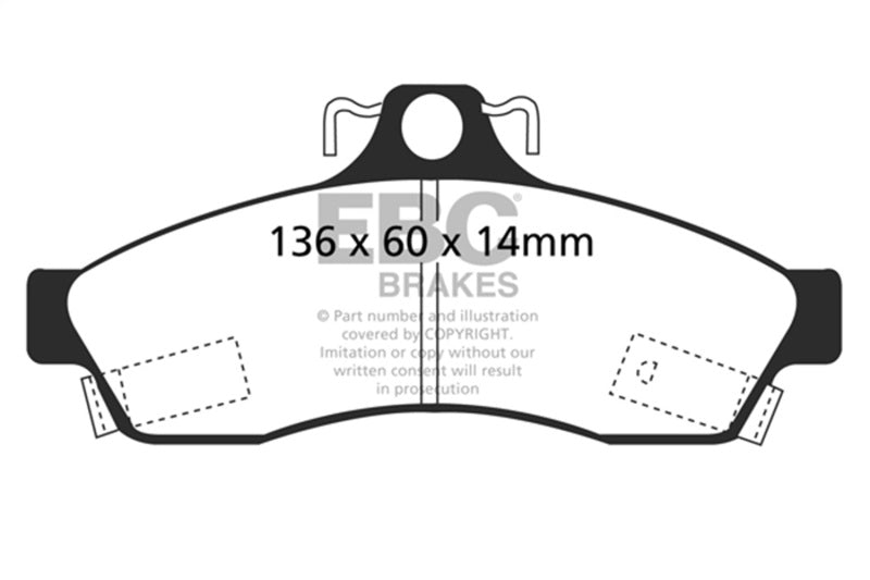 EBC 92-96 Chevrolet Caprice 4.3 Police Yellowstuff Rear Brake Pads - DP41181R