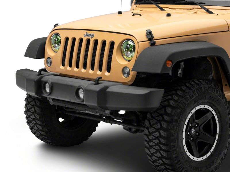 Raxiom 07-18 Jeep Wrangler JK 7-In LED Headlights Green Housing- Clear Lens - J154699