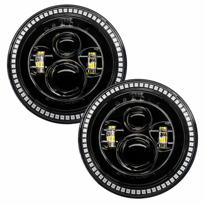 Oracle 7in High Powered LED Headlights - Black Bezel - ColorSHIFT No Controller SEE WARRANTY - 5769-334