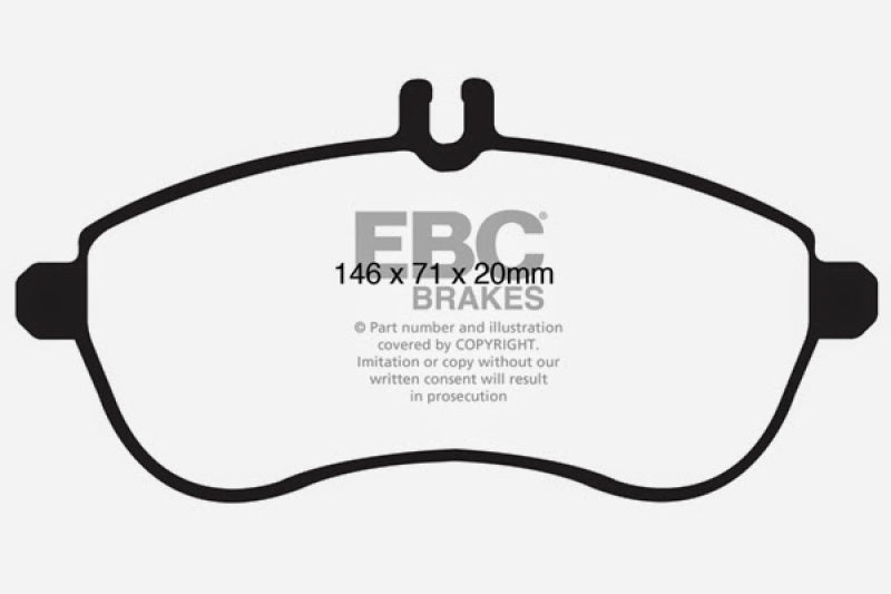 EBC 12-14 Mercedes-Benz C250 (W204) 1.8 Turbo Yellowstuff Front Brake Pads - DP41989R