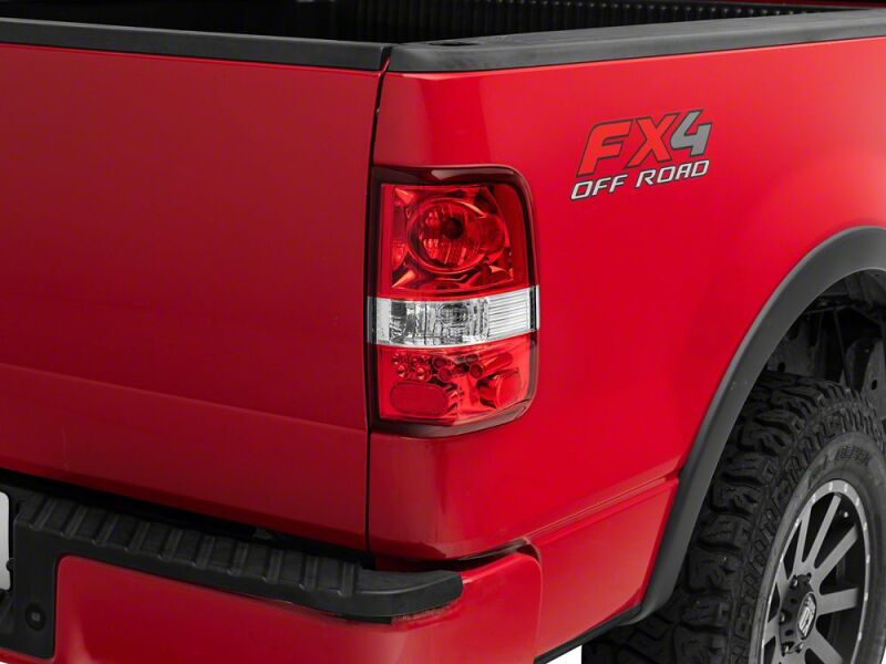 Raxiom 04-08 Ford F-150 Styleside OEM Style Tail Lights- Chrome Housing- Red Lens - T542868 - front view