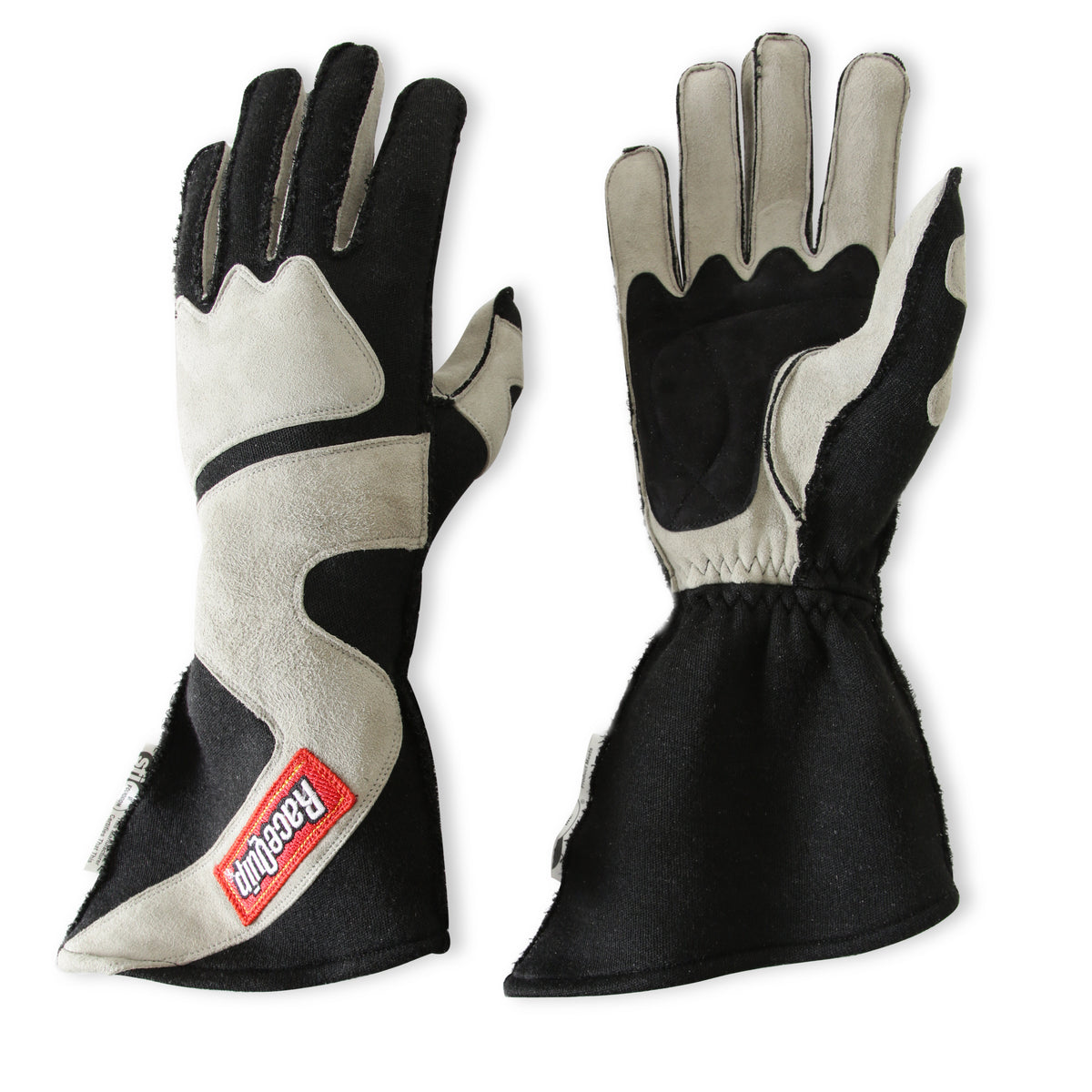 RaceQuip SFI-5 Gray/Black Small Outseam Angle Cut Glove