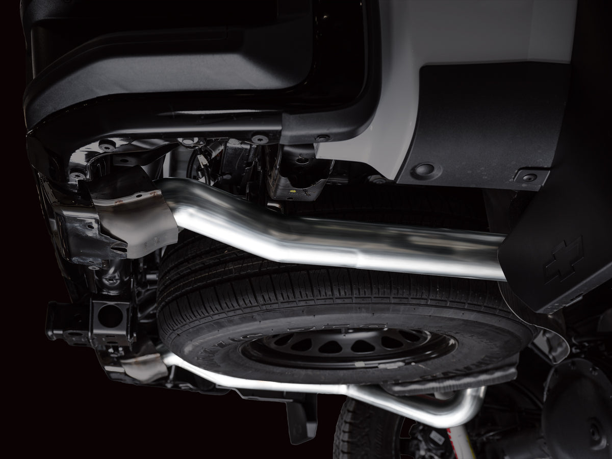AWE 4th Gen GM 1500 5.3L 0FG Catback Split Rear Exit (w/ Bumper Cutouts) - OE Tips - 3015-31200