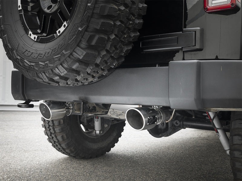 aFe Rebel Series 2.5in 409 SS Axle-Back Exhaust w/Polished Tips 07+ Jeep Wrangler (JK) V6 3.6L/3.8L - 49-48061-P