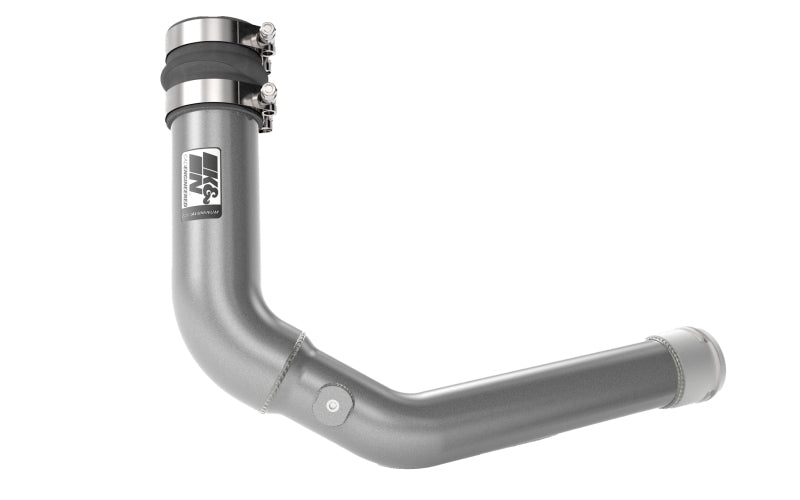 K&N 22-23 Subaru WRX 2.4L H4 Aluminum Charge Pipe Kit - Gunmetal Gray - 77-1017KC for 2022-2025 Subaru WRX - front view