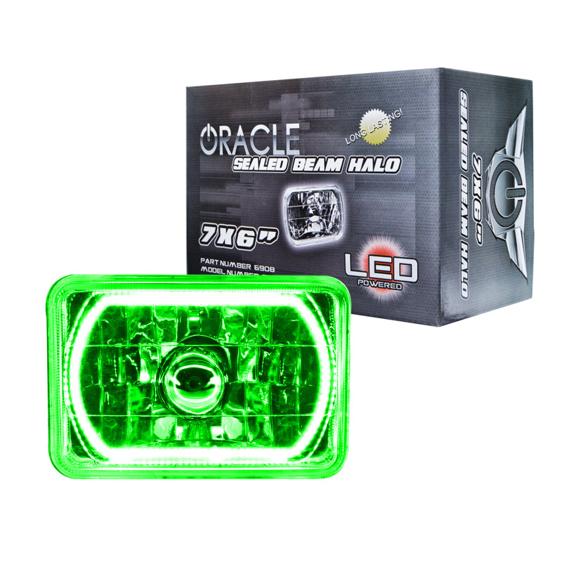 Oracle Pre-Installed Lights 7x6 IN. Sealed Beam - Green Halo SEE WARRANTY - 6908-004