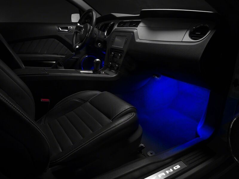 Raxiom 05-14 Ford Mustang LED Footwell Lighting Kit- Blue - 397668 - angle view