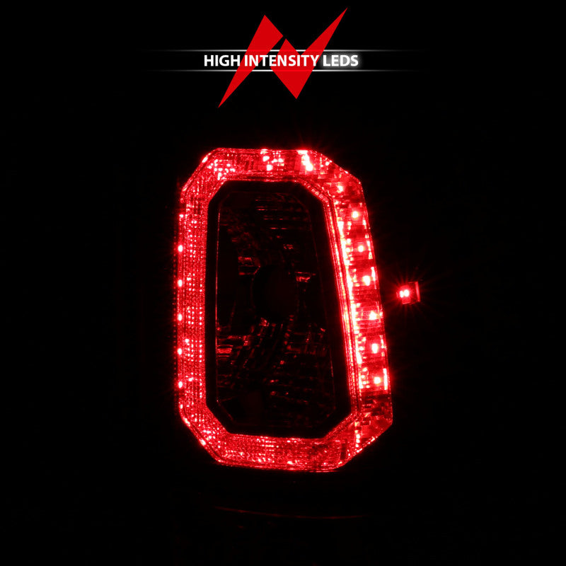 ANZO 1999-2002 Chevy Silverado 1500 LED Taillights Plank Style Chrome With Red/Clear Lens - 311326