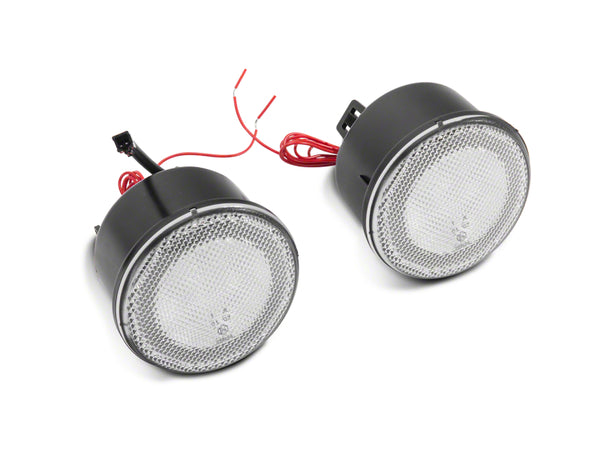 Raxiom 07-18 Jeep Wrangler JK Axial Series LED Turn Signals w/ Halo- Clear - J127016 for 2007-2018 Jeep Wrangler - front view