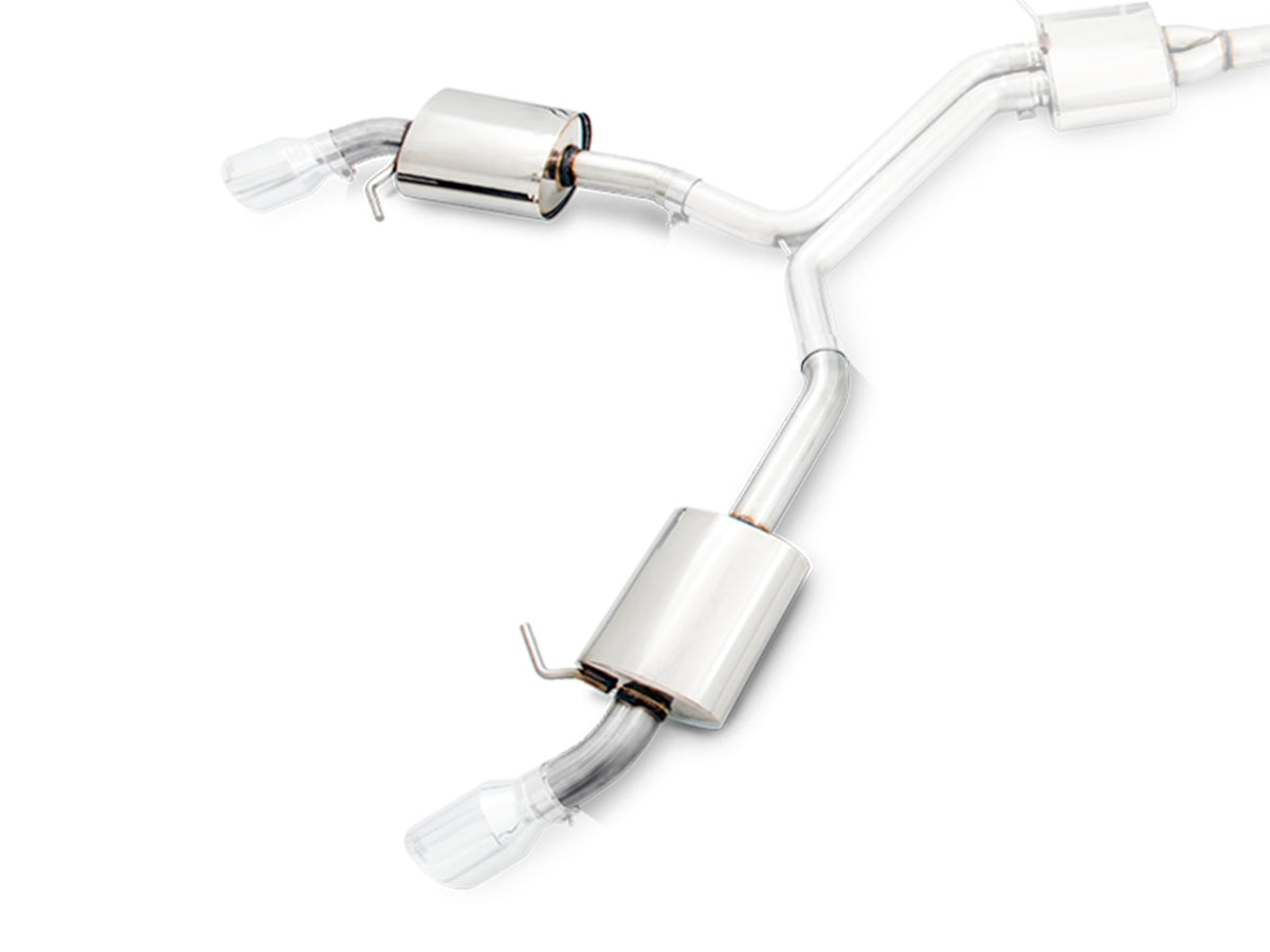 AWE Tuning Audi B9 A5 Touring Edition Exhaust Dual Outlet - Chrome Silver Tips (Includes DP) - 3015-32090