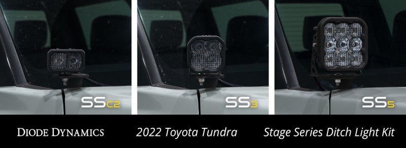 Diode Dynamics 2022 Toyota Tundra SS5 Sport Stage Series Ditch Light Kit - Yellow Combo - DD7398