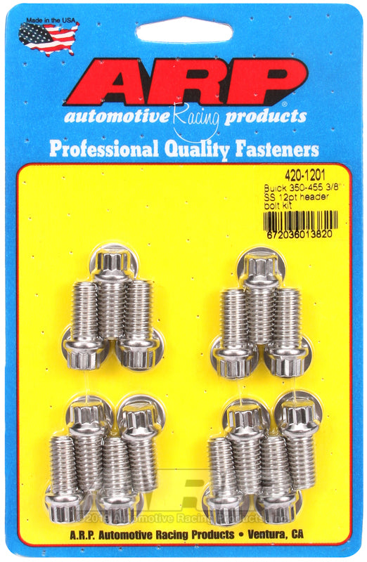 ARP Buick 350-455 3/8in SS 12pt header bolt kit - 420-1201 by ARP