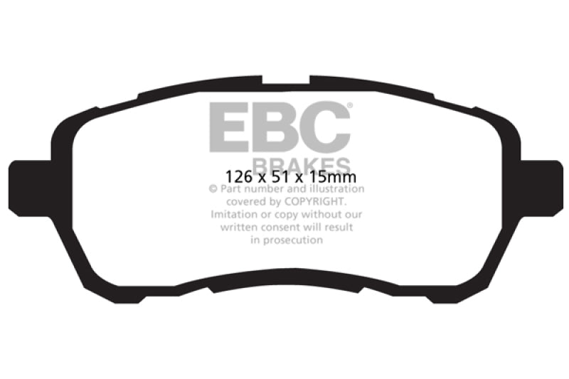 EBC 2010-2016 Mazda 2 1.5L Ultimax2 Front Brake Pads - UD14541