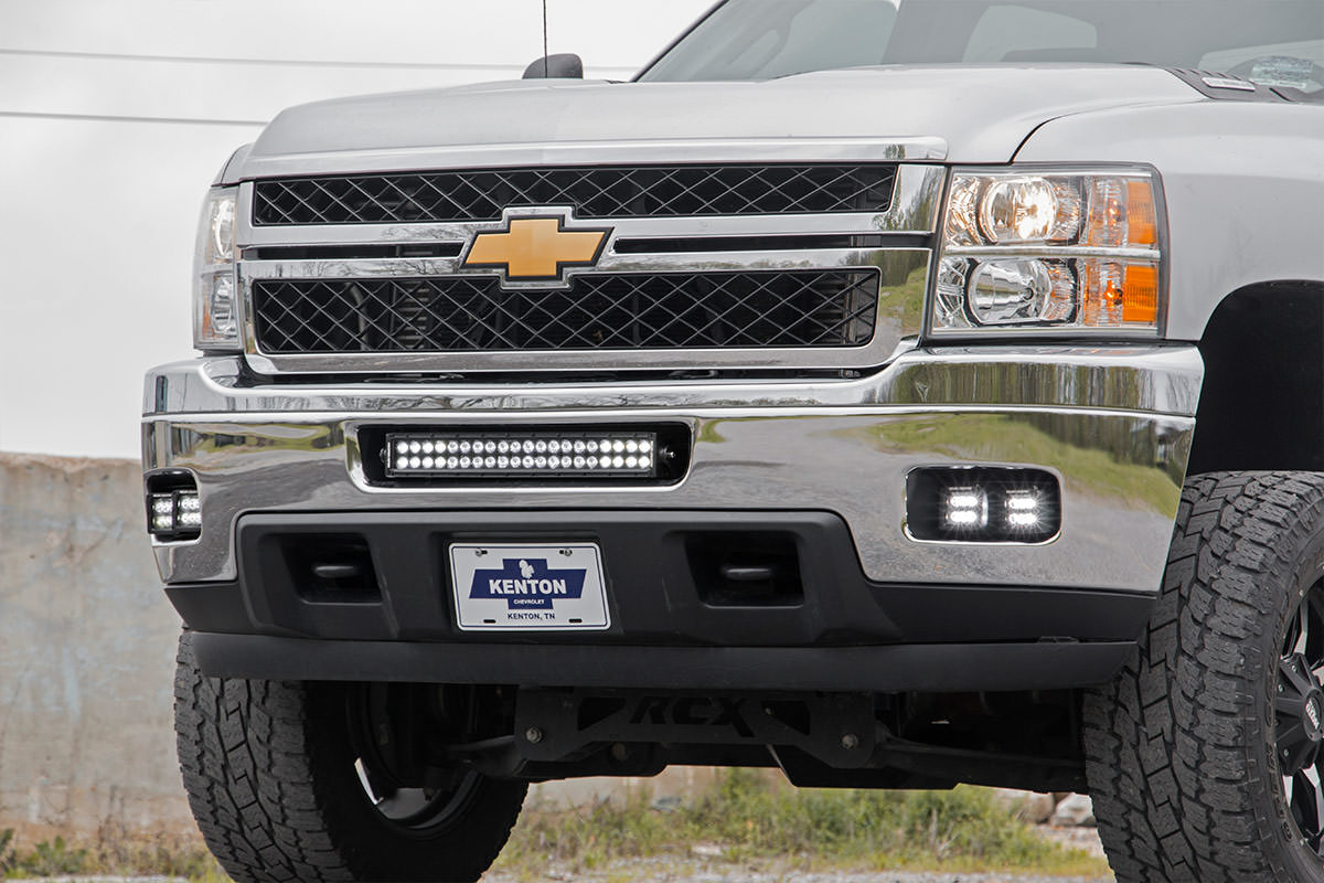 LED Light Kit | Fog Mount | Dual 2&quot; Black Pair | Chevy Silverado 2500 HD/3500 HD (11-14)