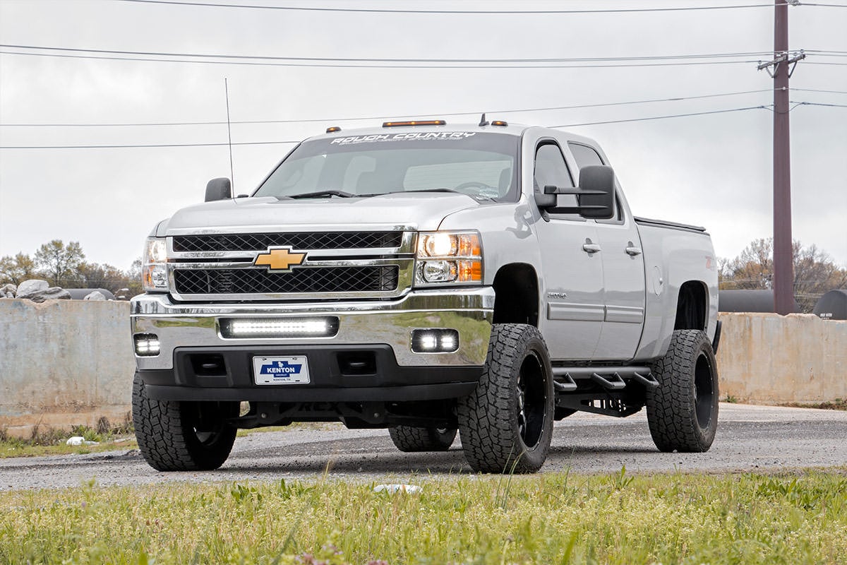 LED Light Kit | Fog Mount | Dual 2&quot; Black Pair | Chevy Silverado 2500 HD/3500 HD (11-14)