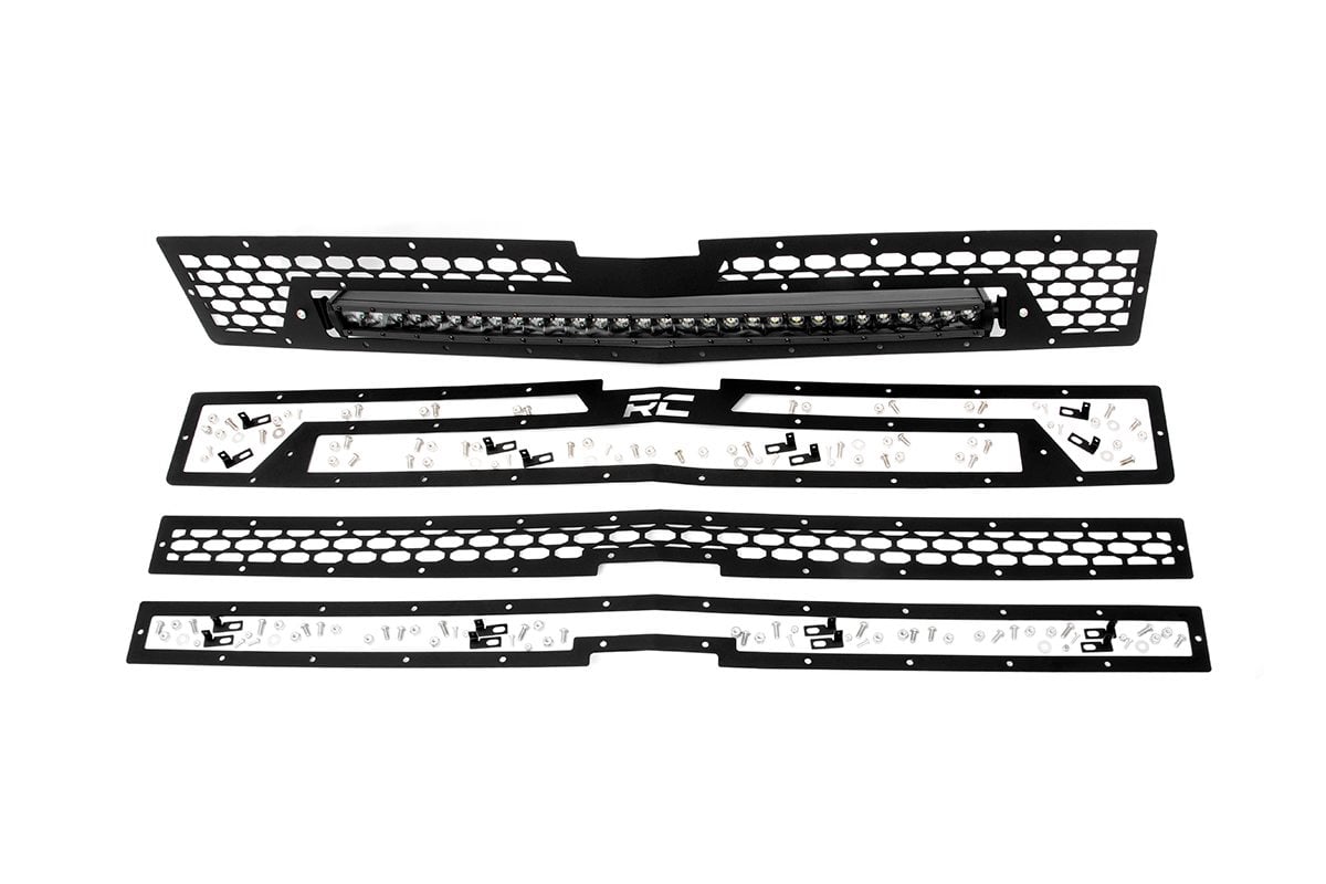 Mesh Grille | 30&quot; Single Row LED | Black | Chevy Silverado 1500 (14-15)