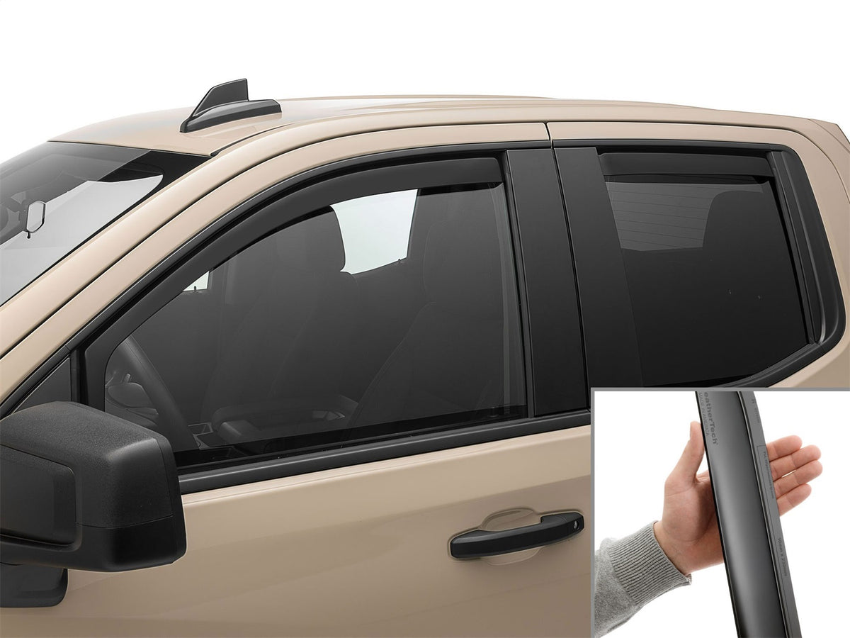 Weathertech - Side Window Deflector Set - Front And Rear Matte Black Tint 19-26 Chevrolet Silverado-1500 / 19-26 GMC Sie