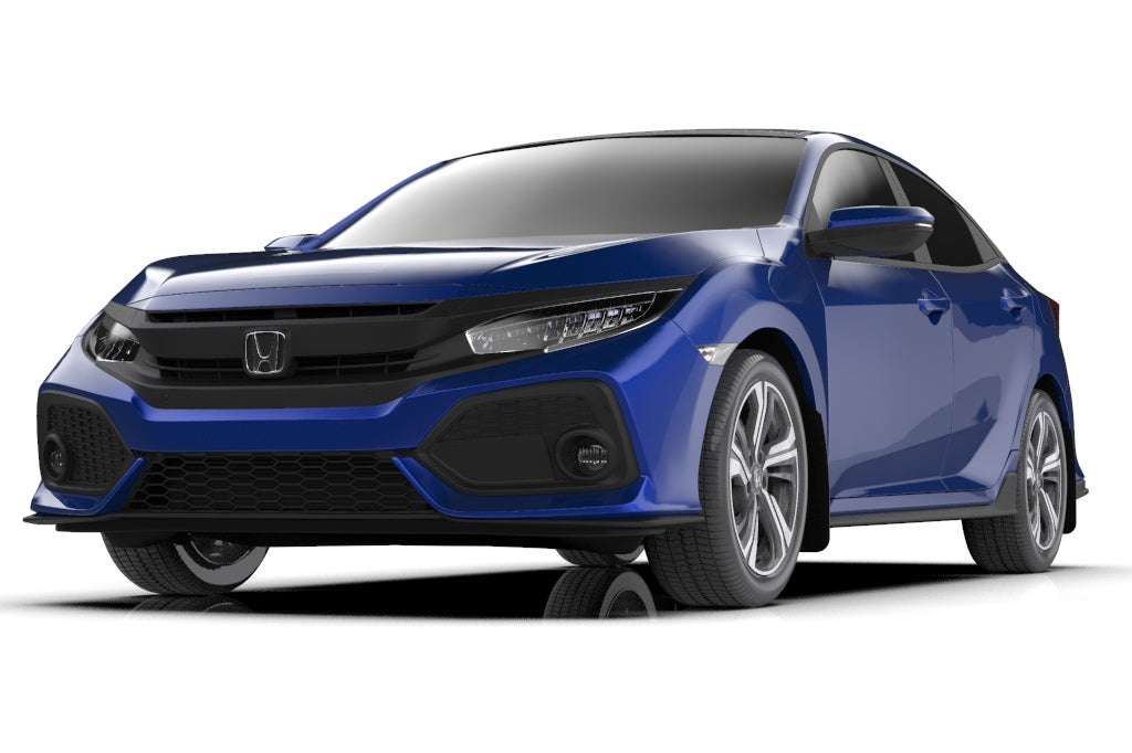 Rally Armor 17-21 Honda Civic EX / EX-L / LX (Hatchback) Black UR Mud Flap Dark Grey Logo - MF71-UR-BLK/DGRY