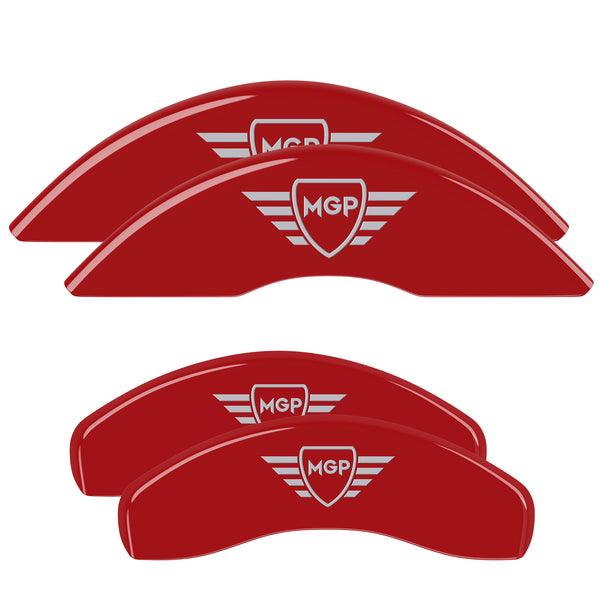 MGP 4 Caliper Covers Engraved Front &amp; Rear MGP Red Finish Silver Characters 2007 Honda Civic - 20223SMGPRD