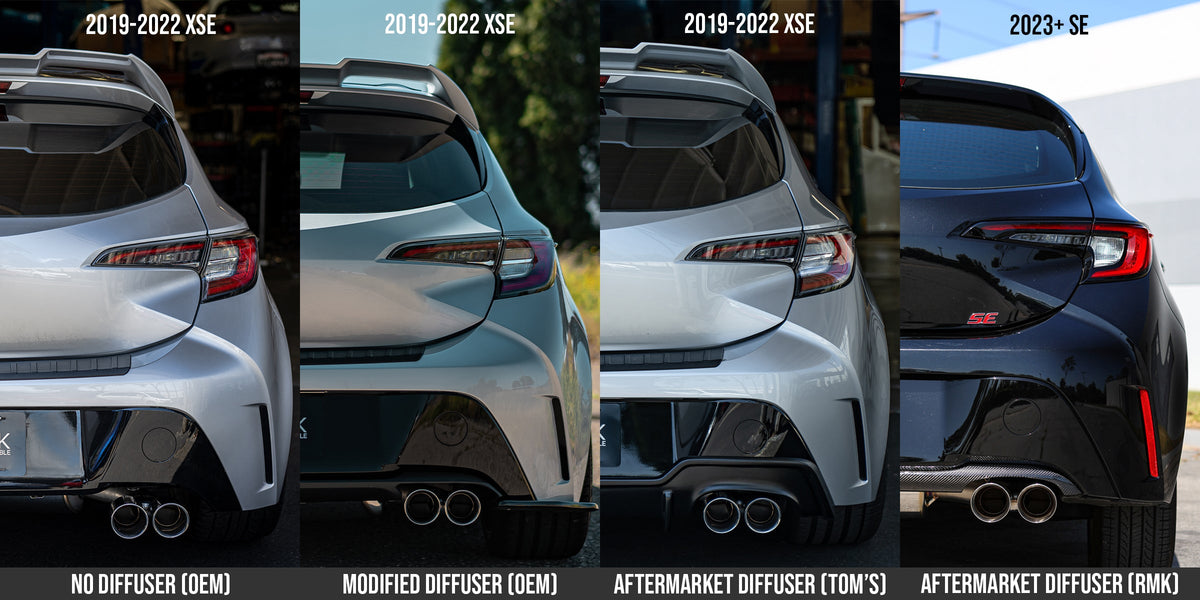 Remark 2019+ Toyota Corolla Hatchback Quad-Exit Cat-Back Exhaust Burnt Stainless Steel - RK-C4063T-01P