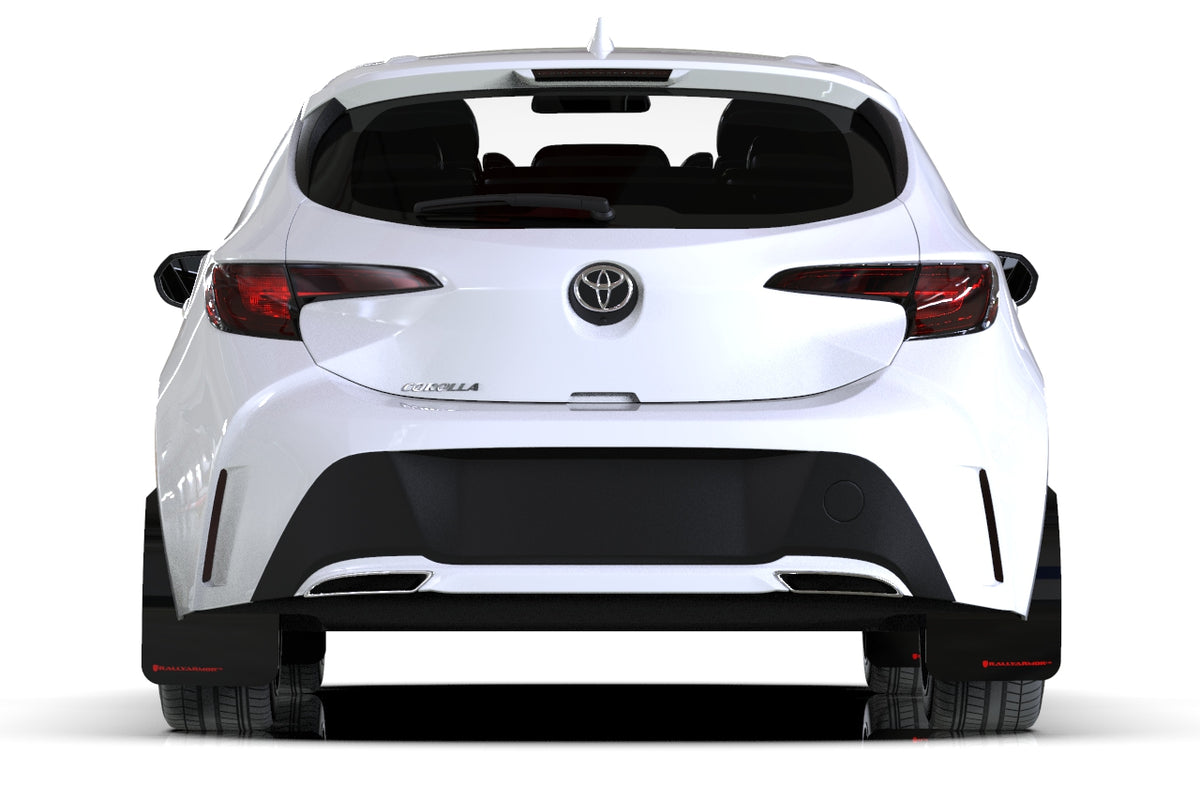 Rally Armor 18-22 Toyota Corolla Hatchback Black UR Mud Flap Grey Logo - MF67-UR-BLK/GRY
