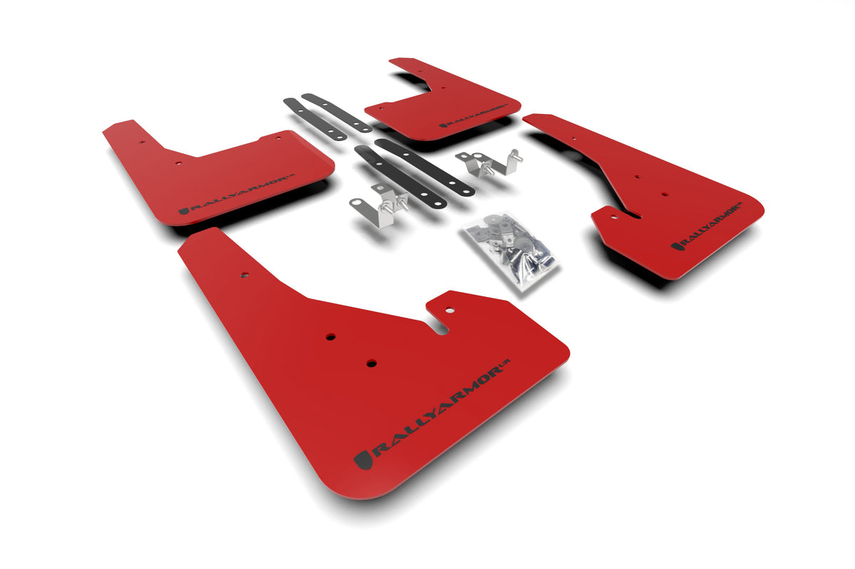 Rally Armor 18-22 Toyota Corolla Hatchback Red UR Mud Flap Black Logo - MF67-UR-RD/BLK for 2019-2026 Toyota Corolla - front v