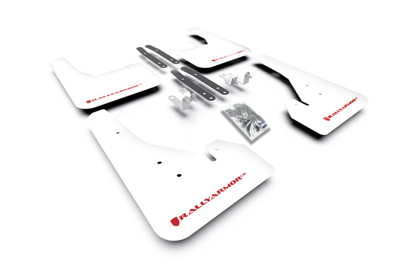 Rally Armor 18-24 Toyota Corolla Hatchback White UR Mud Flap Red Logo - MF67-UR-WH/RD for 2019-2026 Toyota Corolla - front vi