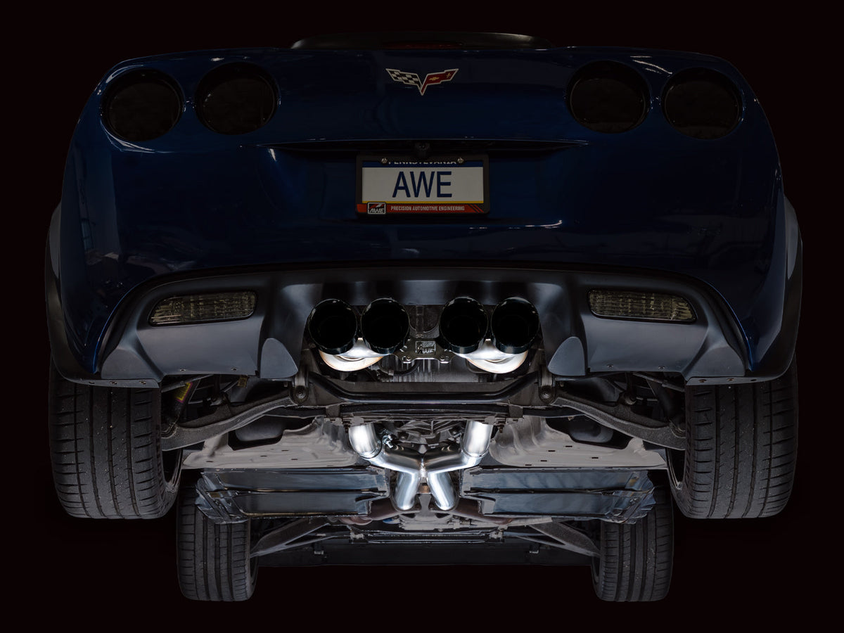 AWE Tuning C6 Chevrolet Corvette Z06/ZR1 Touring Edition Axle-back Exhaust w/ Diamond Black Tips - 3015-43606 for 2006-2013 C