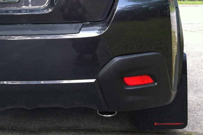Rally Armor 13-17 Subaru Crosstrek XV Black UR Mud Flap w/ Grey Logo - MF26-UR-BLK/GRY