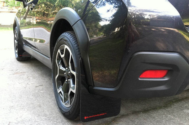 Rally Armor 13-17 Subaru Crosstrek XV Black UR Mud Flap w/ Grey Logo - MF26-UR-BLK/GRY