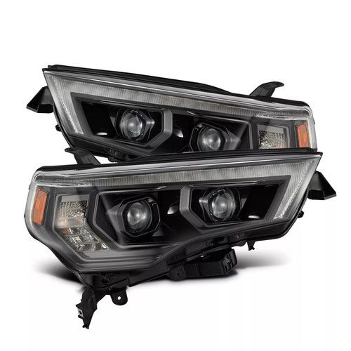 Open Box - AlphaRex 14-22 Toyota 4Runner LUXX-Series LED Proj Headlights Jet Blk w/Actv Light & Seq. Sig + DRL - 880813