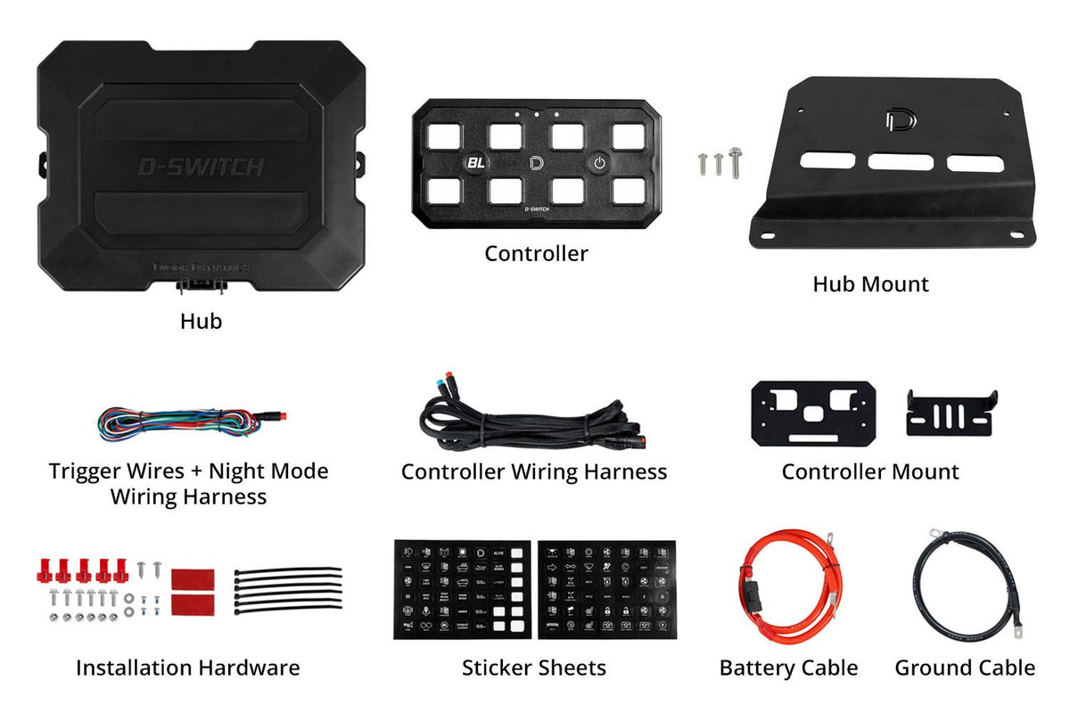 Diode Dynamics 18-25 Jeep Wrangler JL D-Switch Hub Mounting Kit - DD8571