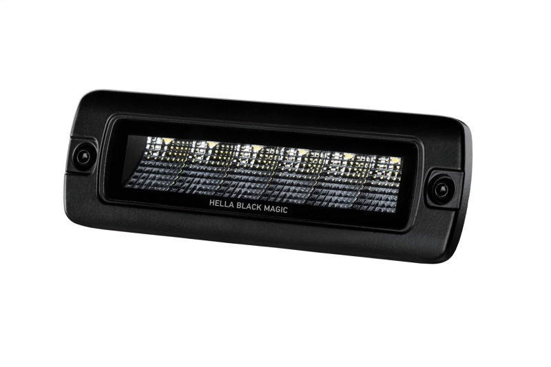 Hella Universal Black Magic 6 L.E.D. Flush Mount Mini Light Bar - Flood Beam - 358176221