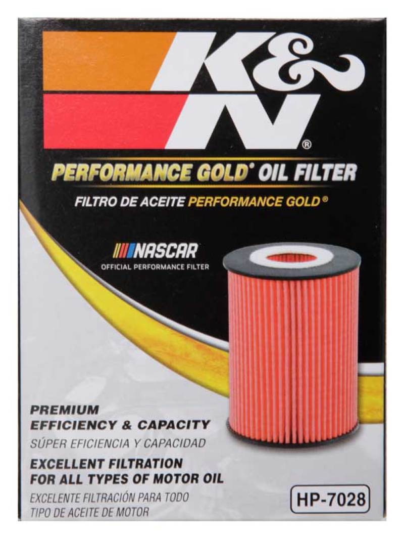K&N Performance Oil Filter for 2010+ Mercedes Benz GLE350D 3.0L V6 DSL 2.75in OD x 3.625in H - HP-7028 for 2010-2022 Mercedes
