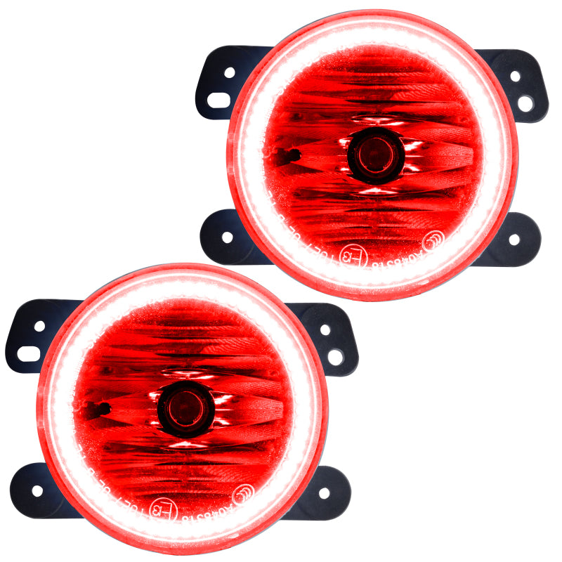 Oracle Lighting 07-09 Jeep Wrangler JK Pre-Assembled LED Halo Fog Lights -Red SEE WARRANTY - 7080-003