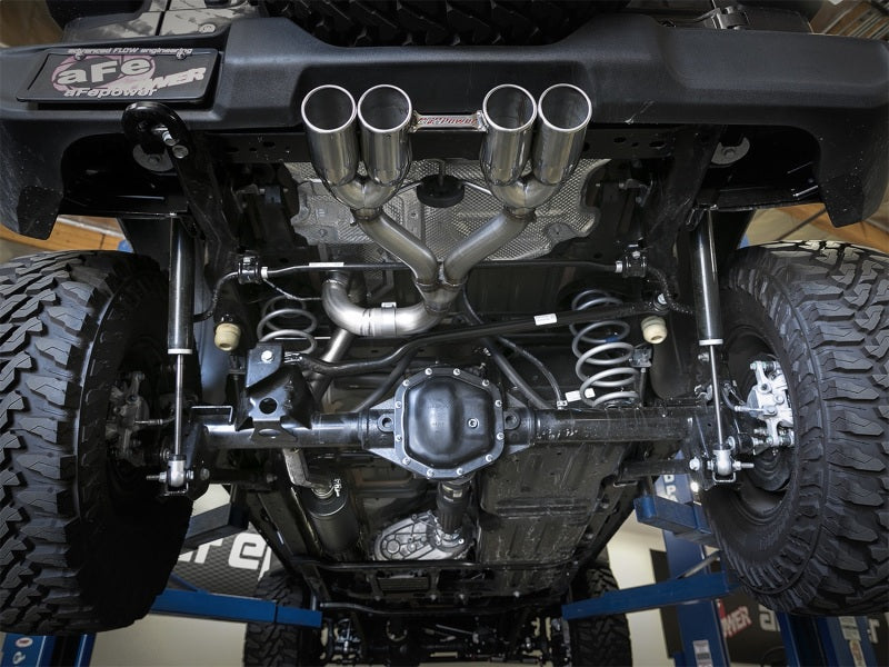 aFe Rebel Series 2.5in. 304 SS C/B Exhaust System 2018 Jeep Wrangler (JL) V6-3.6L - Polished Tip - 49-38071-P