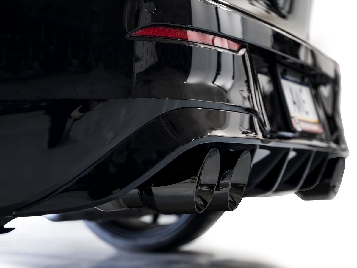 AWE MK8 Volkswagen Golf R 3in Touring Edition Quad Exhaust - Diamond Black Tips - 3015-43658