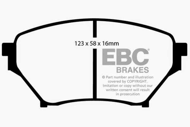 EBC 01-03 Mazda Miata MX5 1.8 (Sports Suspension) Ultimax2 Front Brake Pads - UD890