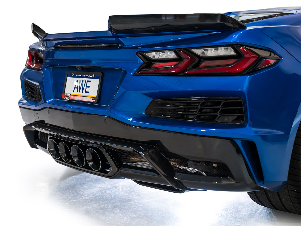 AWE 23+ C8 Corvette Z06 SwitchPath Cat-Back Exhaust - Diamond Black Tips - 3025-43906